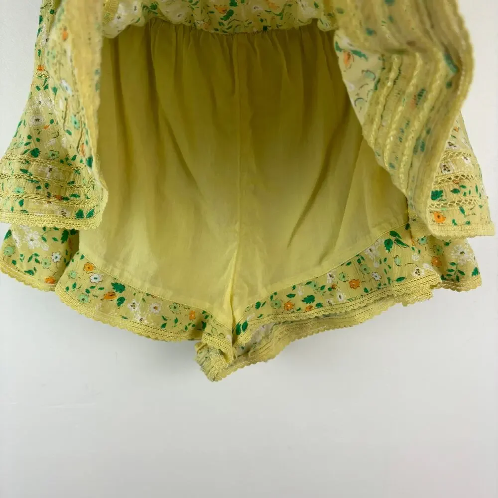 Aerie Yellow Floral Skort - Women's Size Medium - Fairycore Garden